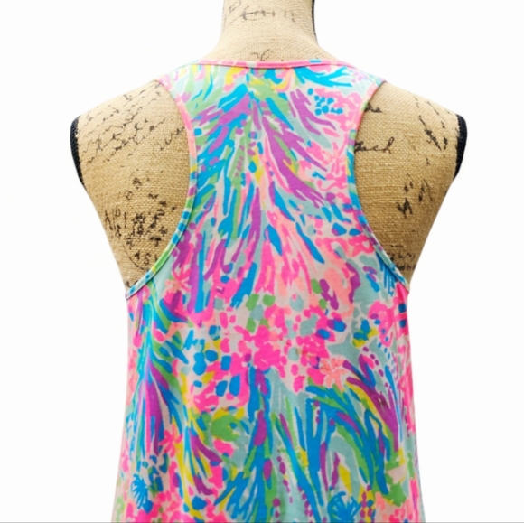 Lilly Pulitzer Pink and Blue Tropical Ruffled Sundress, Size S - Picture 5 of 7